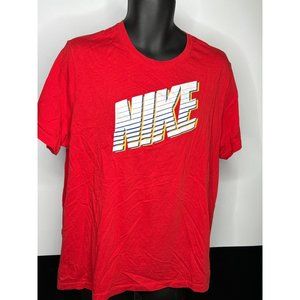 XL The Nike Tee Mens Tshirt Red NIKE Bold Logo Short Sleeve